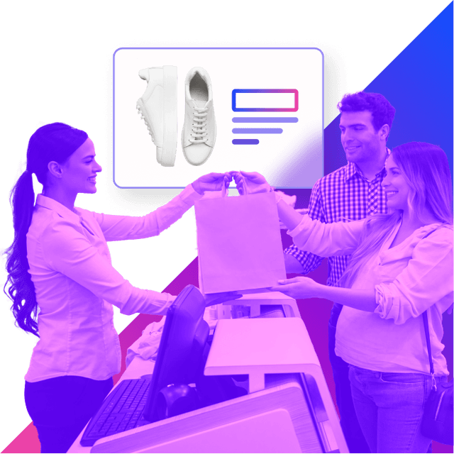 Collage people shopping bag bopus orders pickup product shoes 1