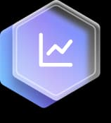 Ui component icon analytics idea purple gradient hexagon